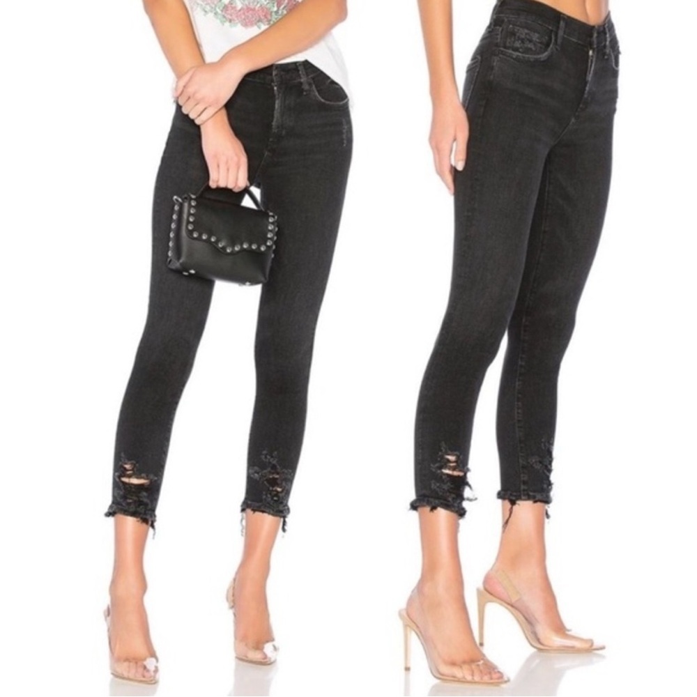 Agolde Sophie high rise skinny crop jeans black size 28